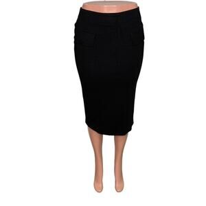 Kardashian Kollection NWT Pencil Skirt Black Hidden Zipper on Back Size L
